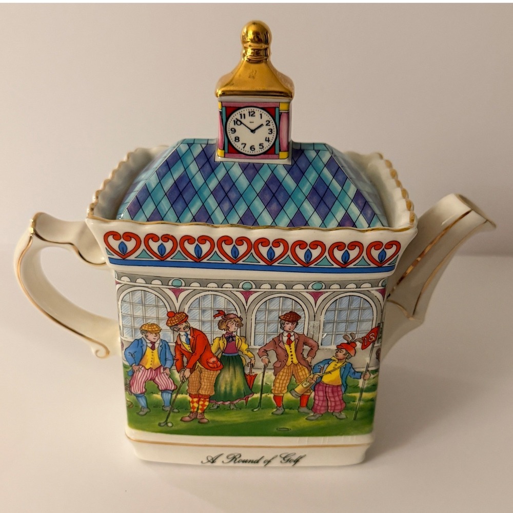 Sadler Teapot A Round of Golf Championships Made in England Vintage Collectible